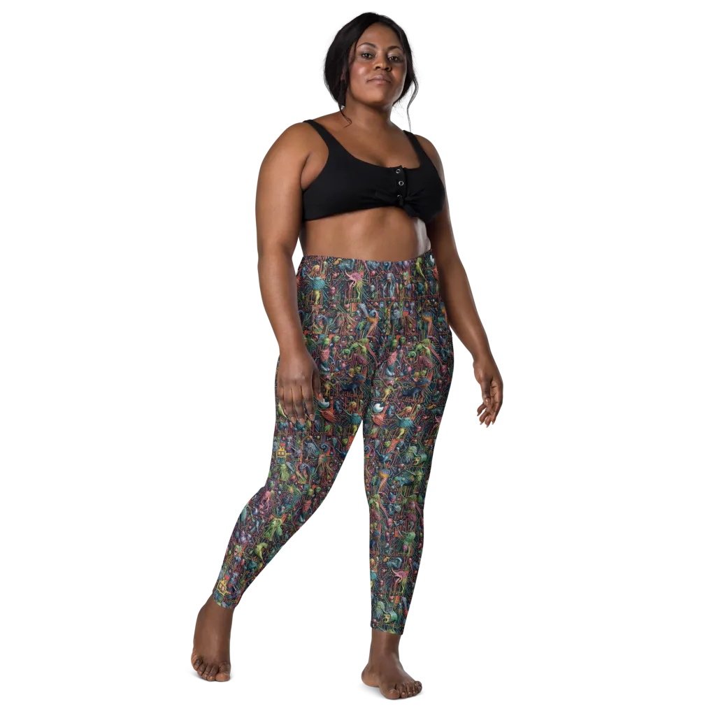 Circuit Beastiary on Leggings with Pockets — Front