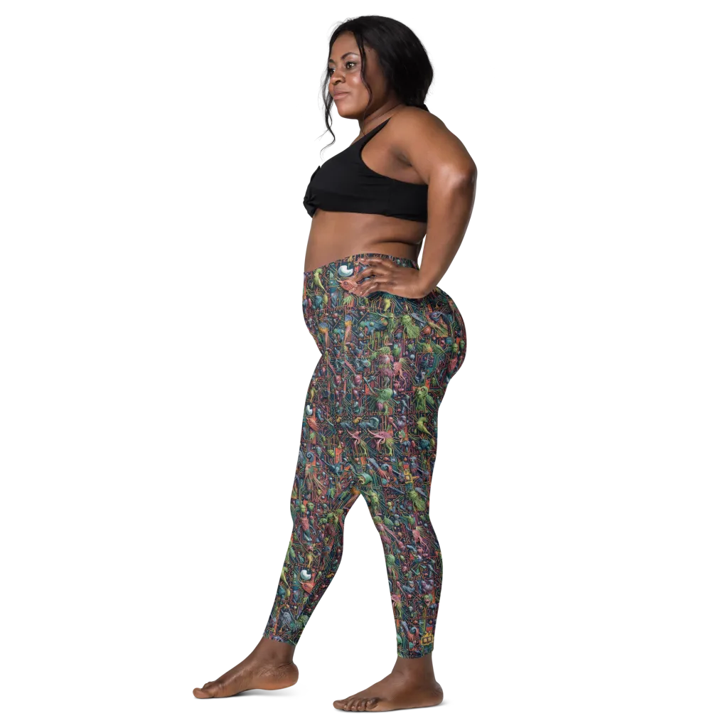 Circuit Beastiary on Leggings with Pockets — Left