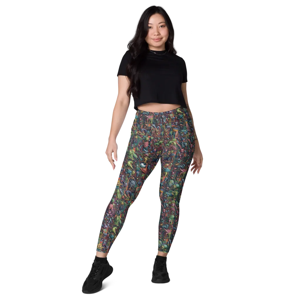 Circuit Beastiary on Leggings with Pockets — Front
