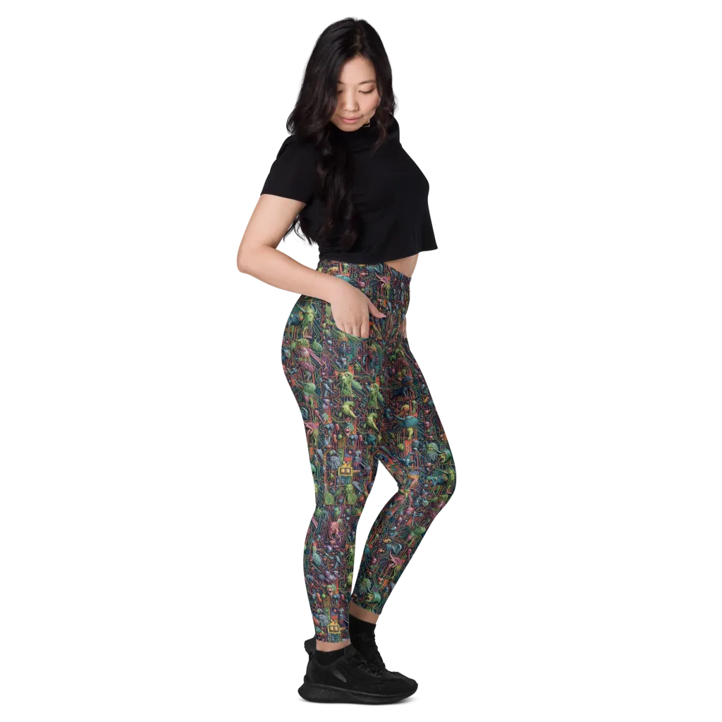 Circuit Beastiary on Leggings with Pockets — Right