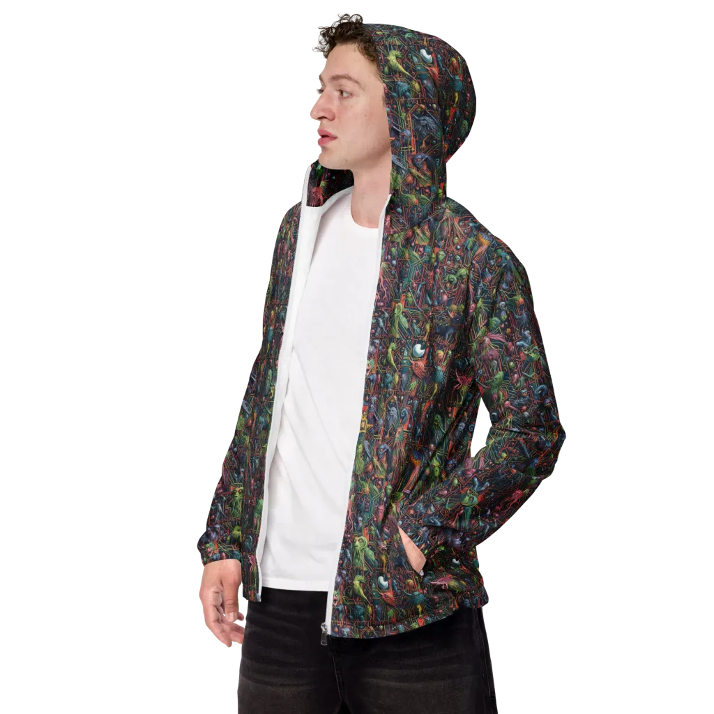 Circuit Beastiary on Men's Windbreaker — Left Front