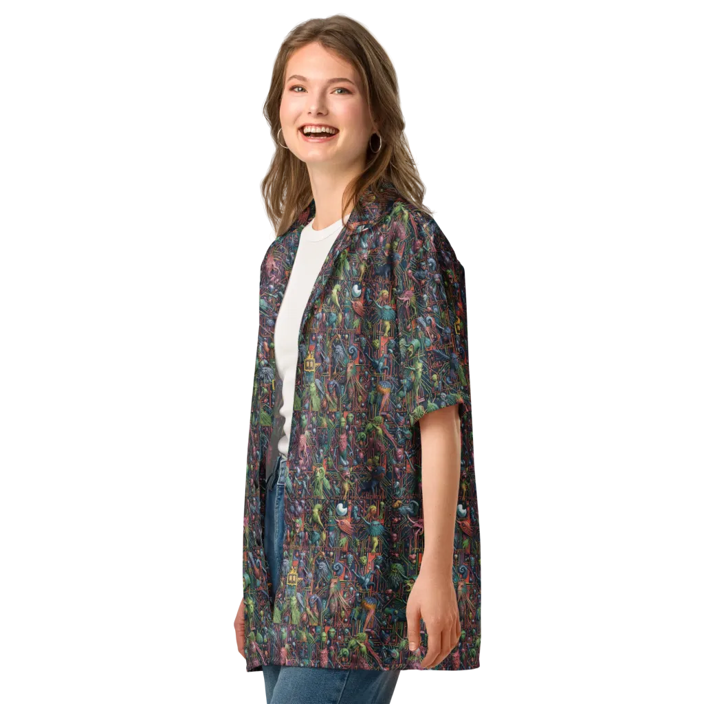 Circuit Beastiary on Button Shirt — Left Front