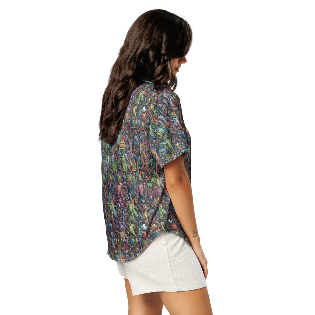 Circuit Beastiary on Women's Short Sleeve Pajama Top — Right Back