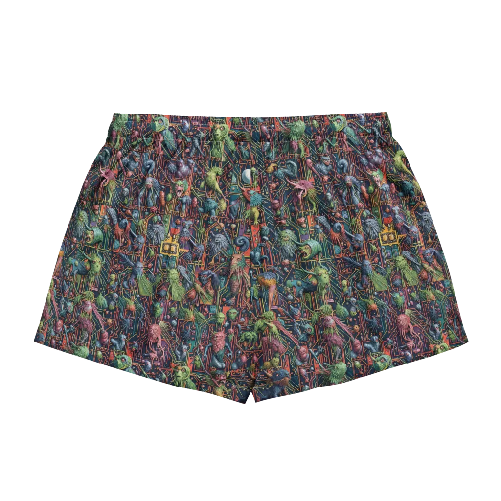 Circuit Beastiary on Women's Pajama Shorts — Back