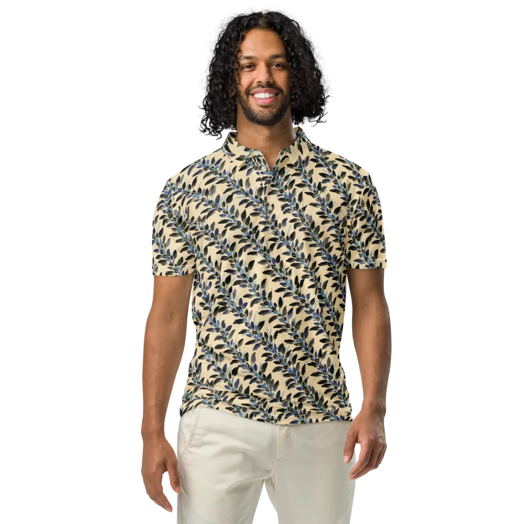 Indigo Sprig on Men's Slim Fit Polo Shirt — Front