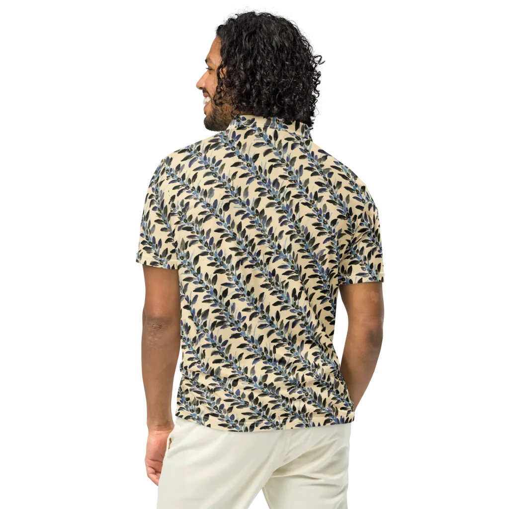 Indigo Sprig on Men's Slim Fit Polo Shirt — Back
