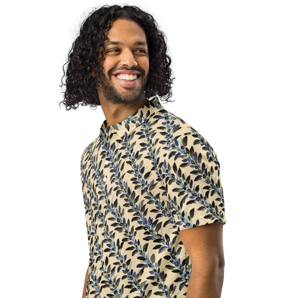 Indigo Sprig on Men's Slim Fit Polo Shirt — Left Front