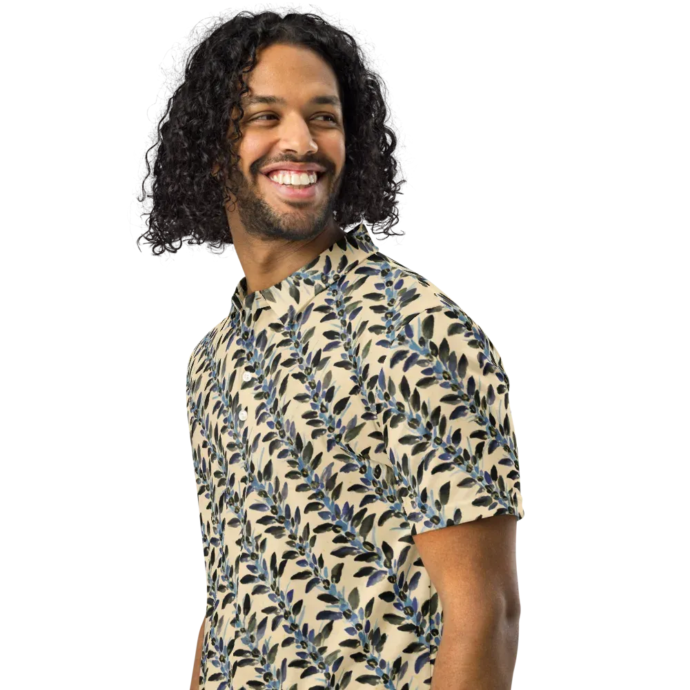 Indigo Sprig on Men's Slim Fit Polo Shirt — Left Front