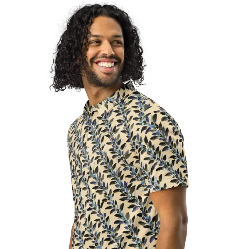 Indigo Sprig on a Men's Slim Fit Polo Shirt