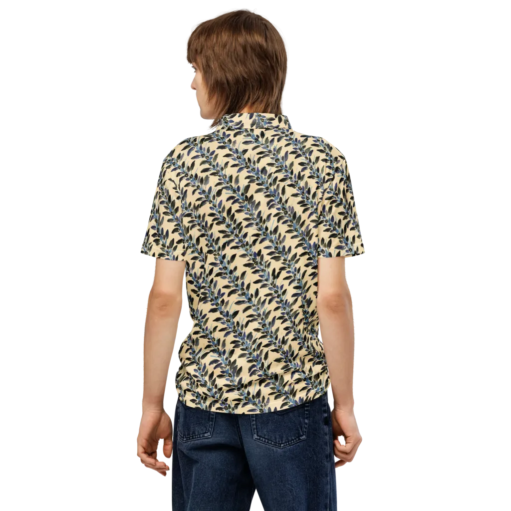 Indigo Sprig on Men's Slim Fit Polo Shirt — Back