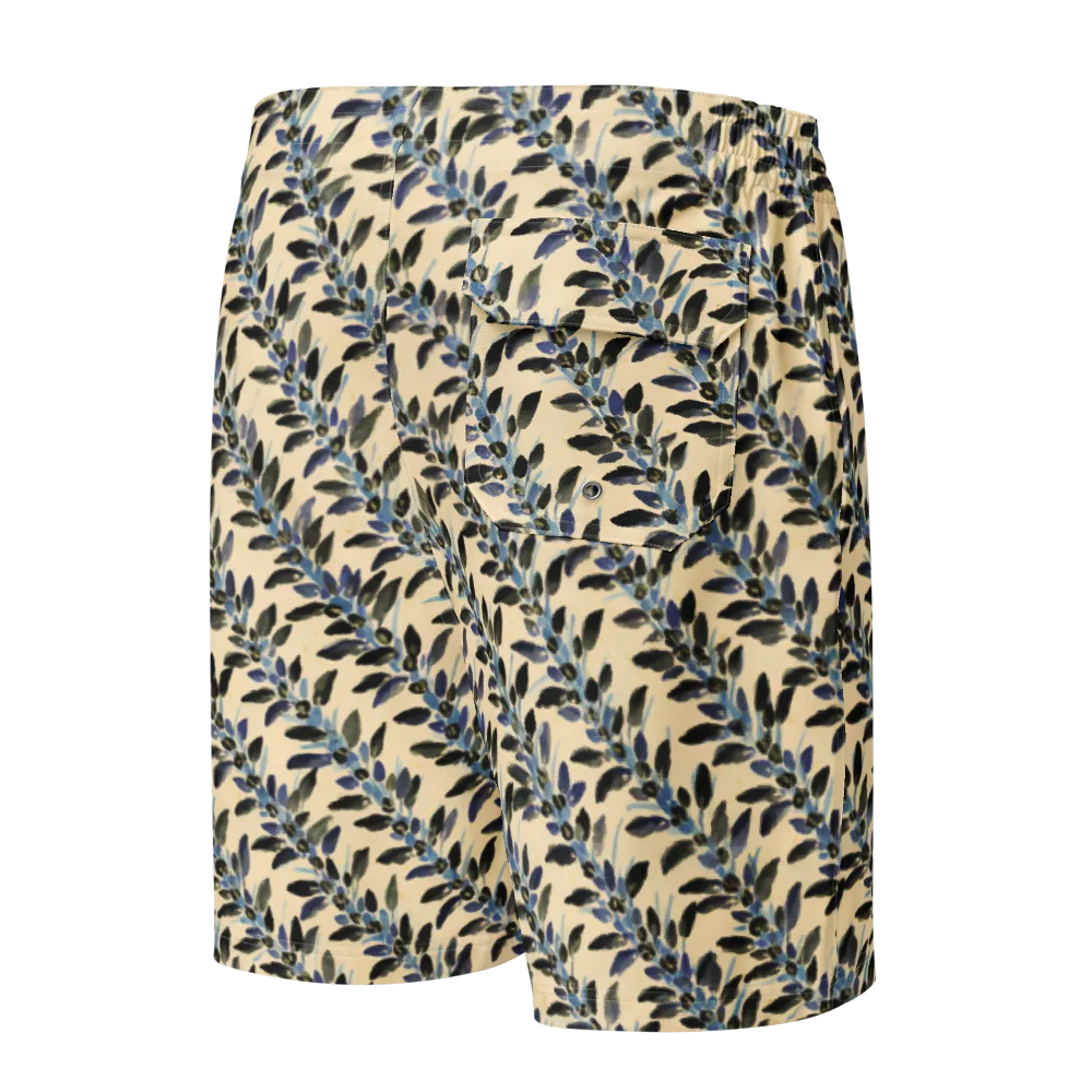Indigo Sprig on Men's Board Shorts — Back