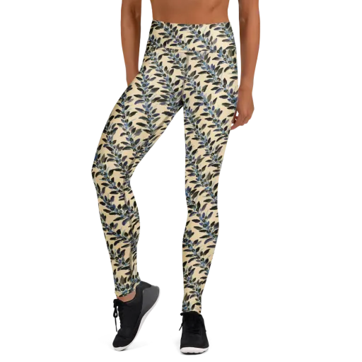 Indigo Sprig on a Yoga Leggings