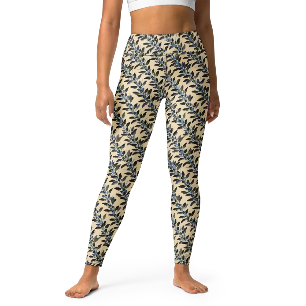 Indigo Sprig on Yoga Leggings — Front