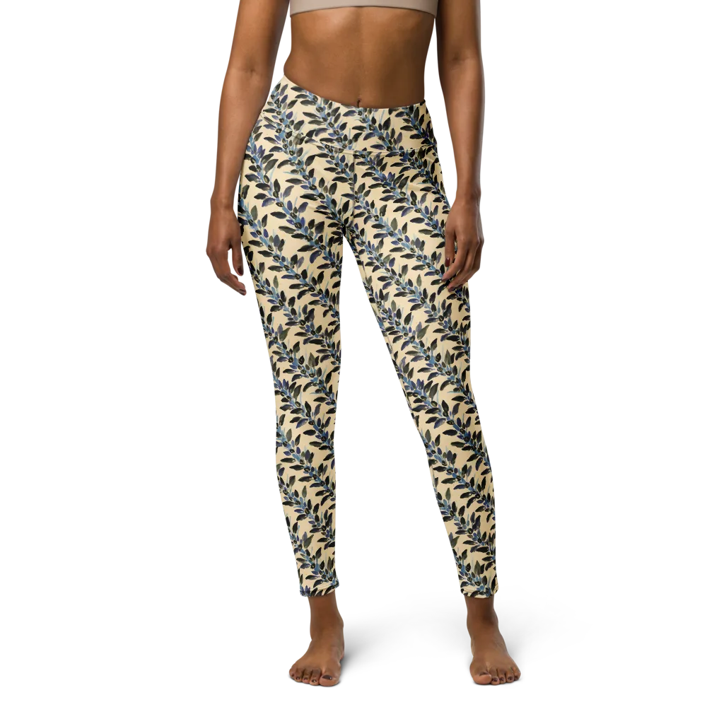 Indigo Sprig on Yoga Leggings — Front