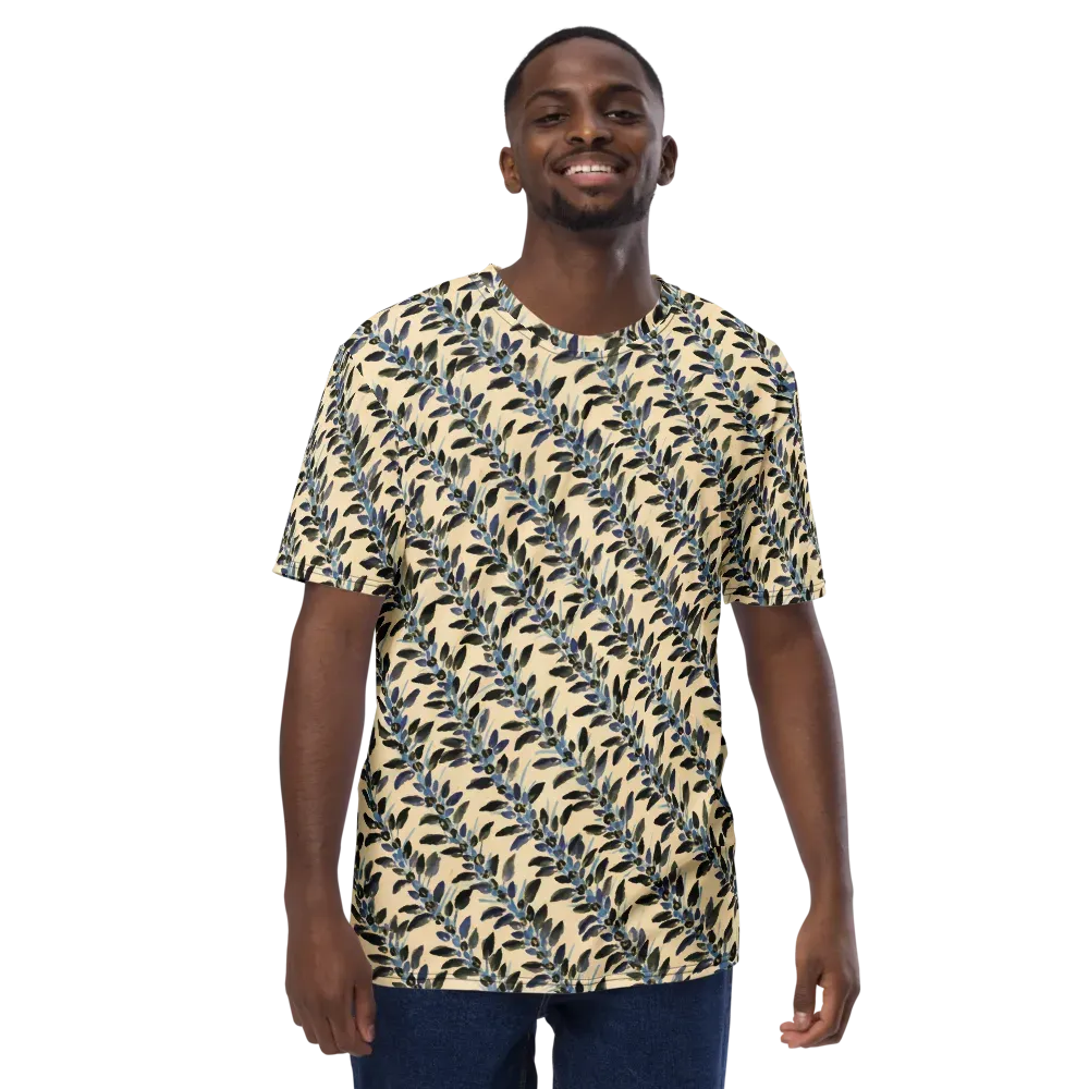 Indigo Sprig on Men's Crew Neck T-Shirt — Front