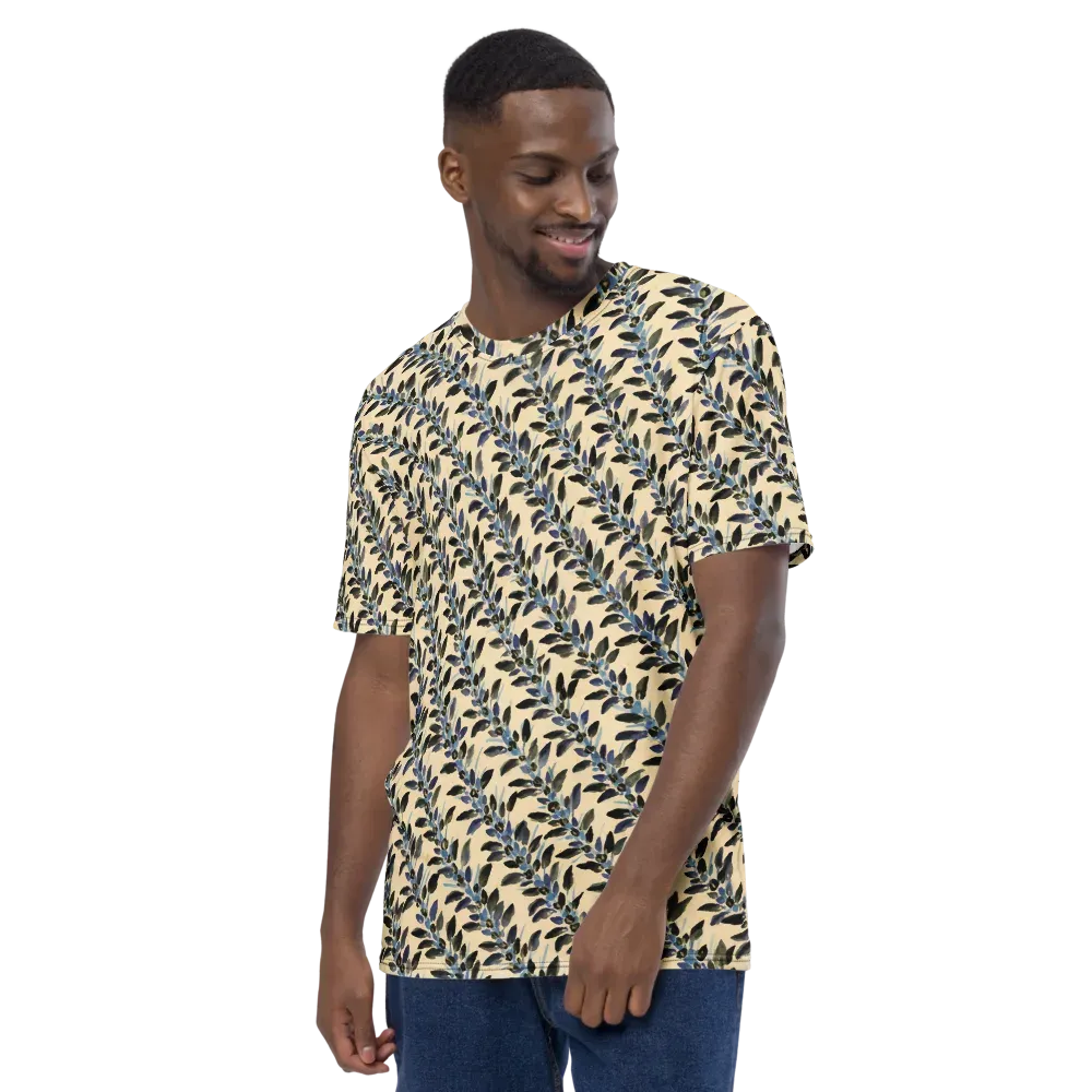 Indigo Sprig on Men's Crew Neck T-Shirt — Left