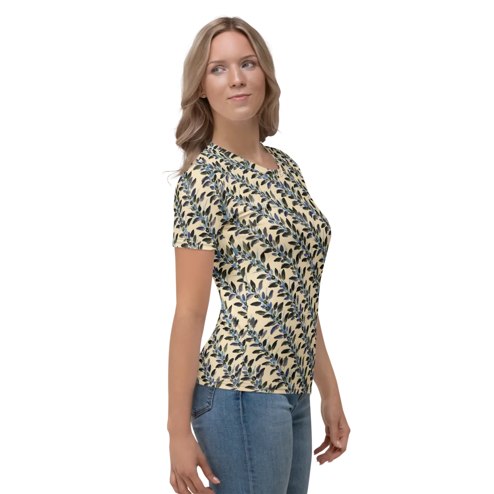 Indigo Sprig on Women's Crew Neck T-Shirt — Right