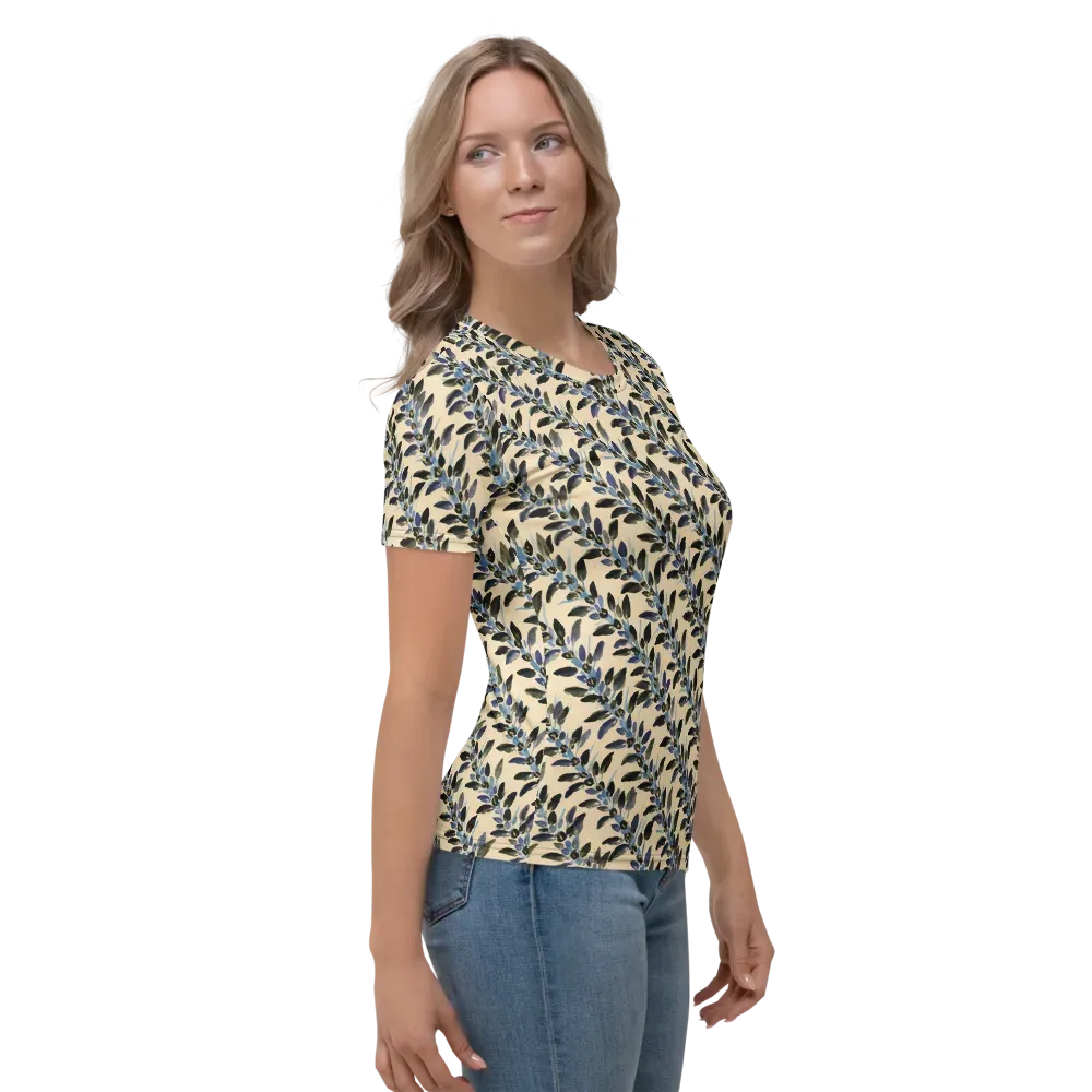 Indigo Sprig on Women's Crew Neck T-Shirt — Right