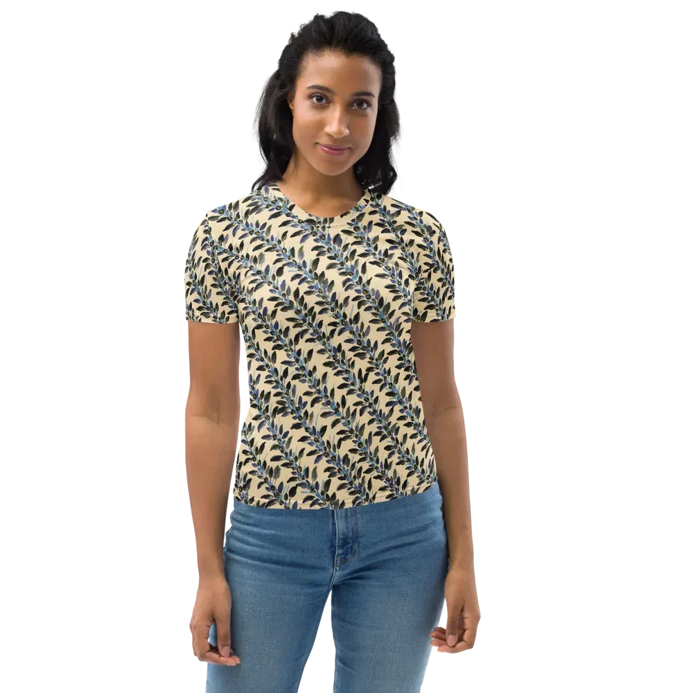 Indigo Sprig on Women's Crew Neck T-Shirt — Front