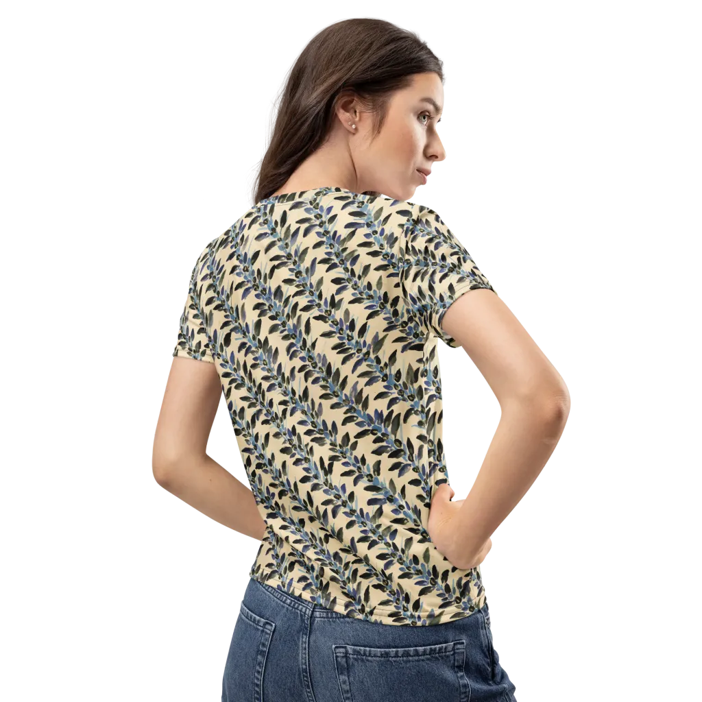 Indigo Sprig on Women's Crew Neck T-Shirt — Back
