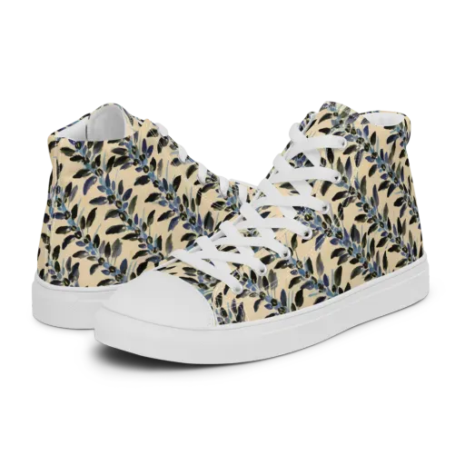 Indigo Sprig on a Women's High Top Canvas Shoes