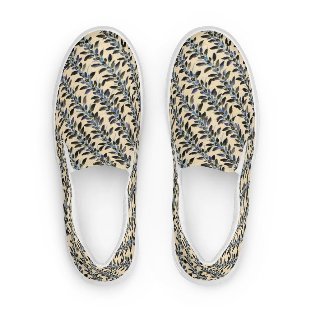 Indigo Sprig on Men's Slip-On Canvas Shoes — Front