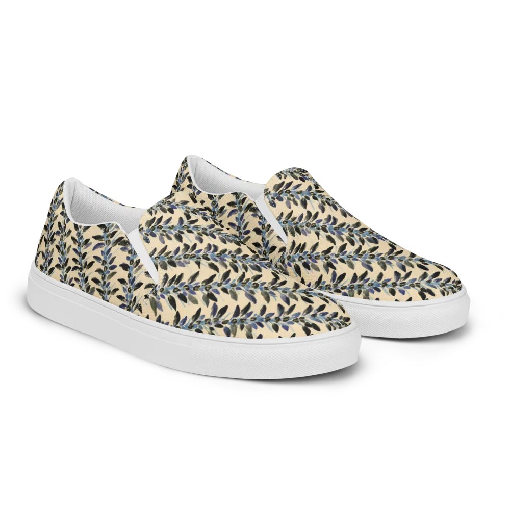 Indigo Sprig on Men's Slip-On Canvas Shoes — Right Front