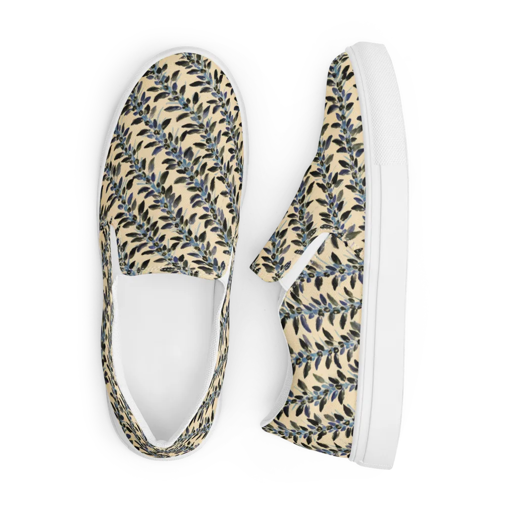 Indigo Sprig on Men's Slip-On Canvas Shoes — Front