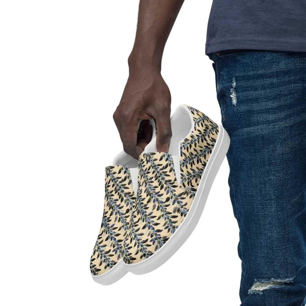 Indigo Sprig on Men's Slip-On Canvas Shoes — Left Front