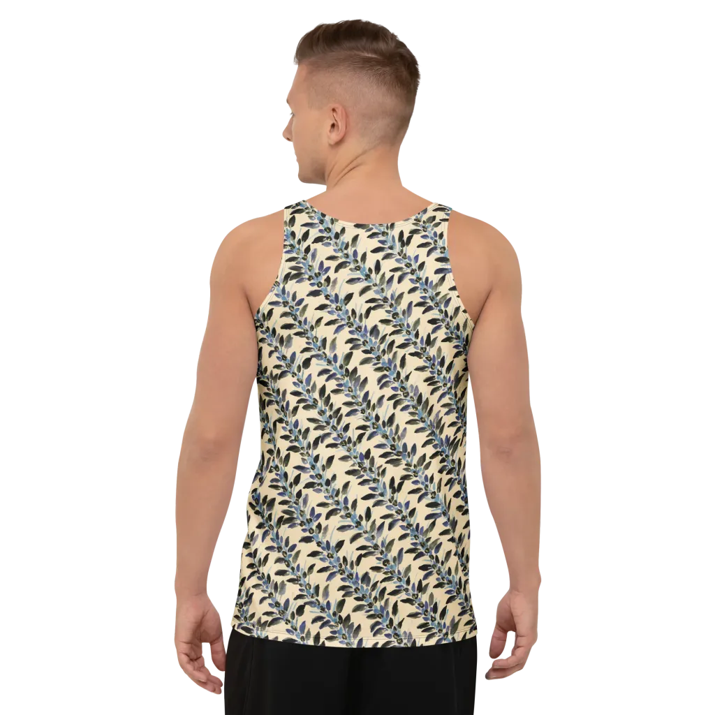 Indigo Sprig on Men's Tank Top — Back