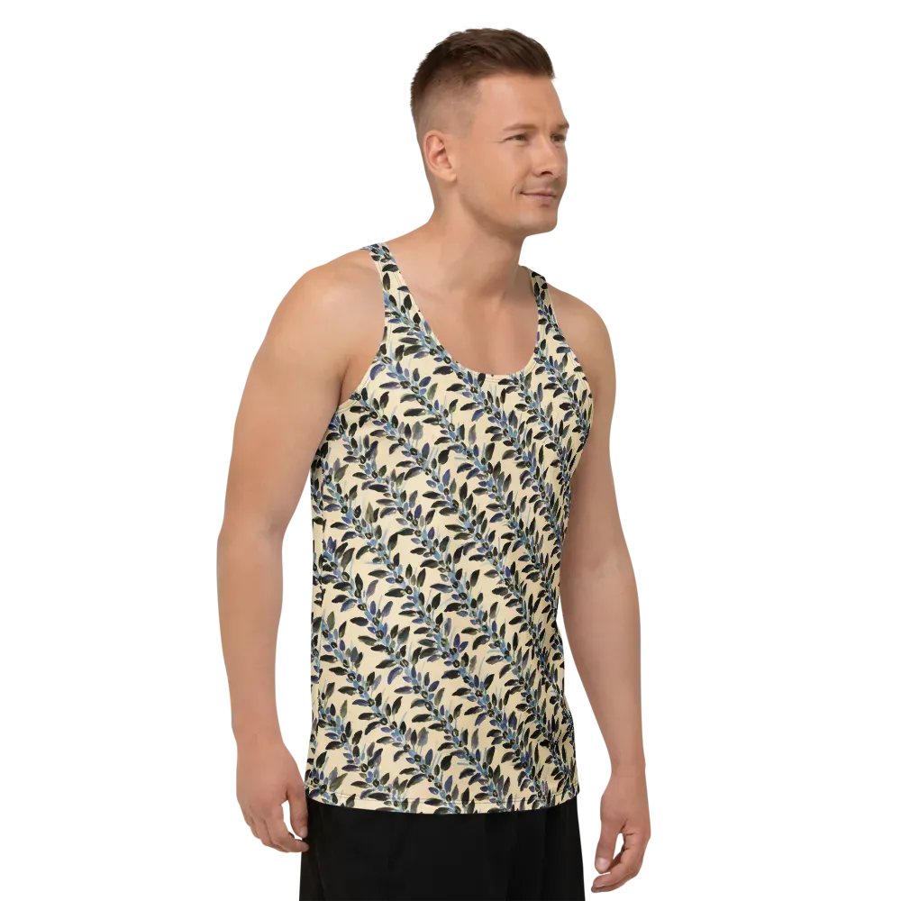 Indigo Sprig on Men's Tank Top — Right Front