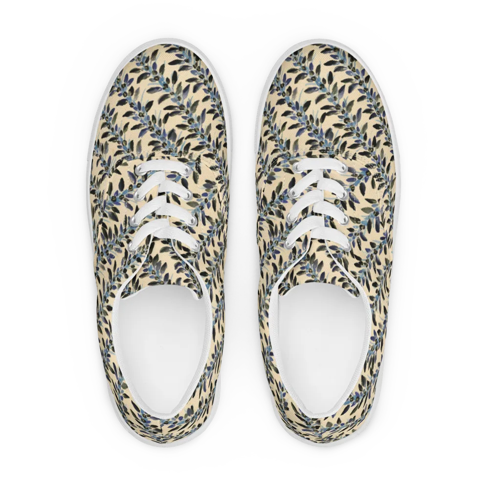Indigo Sprig on Men's Lace-Up Canvas Shoes — Front