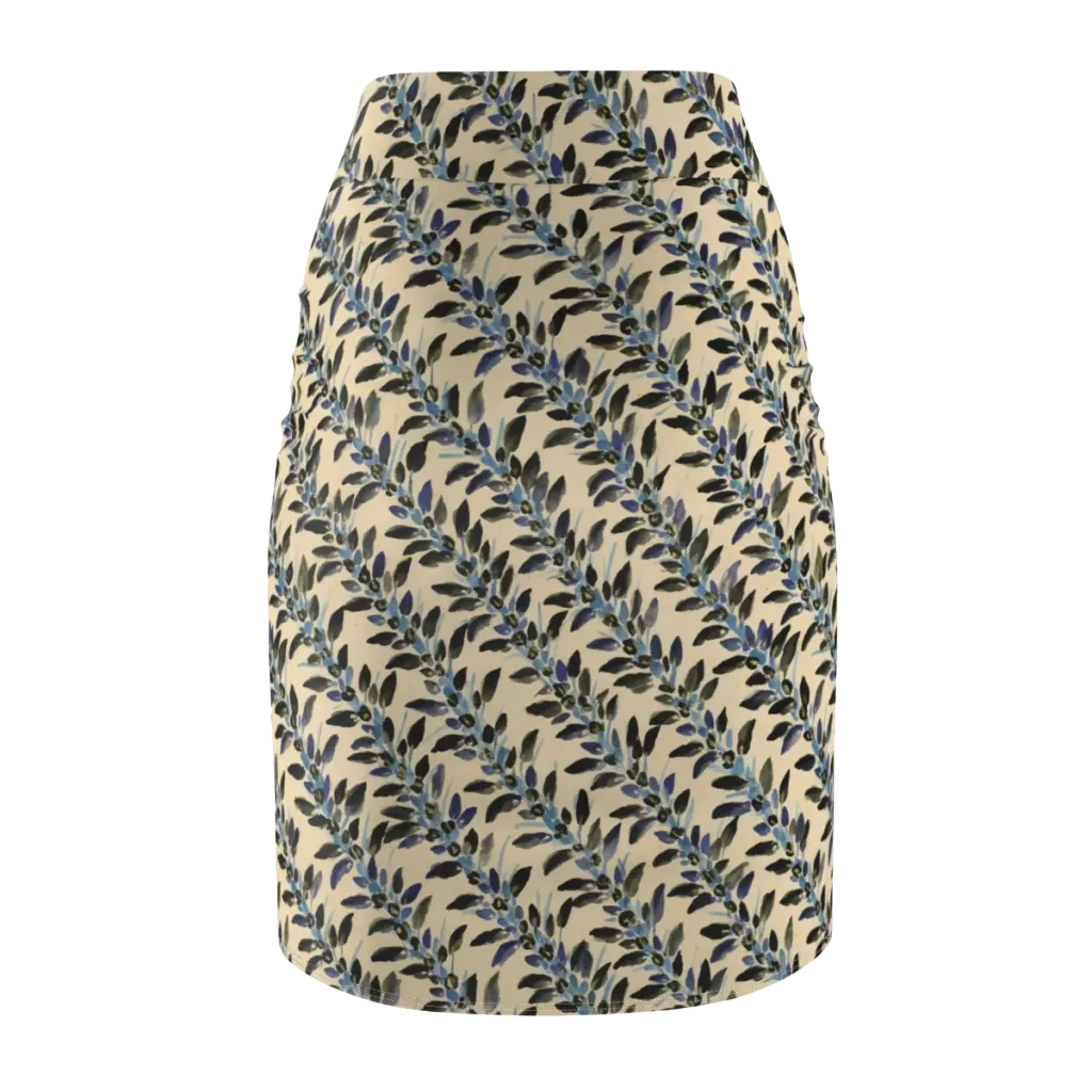 Indigo Sprig on Pencil Skirt — Back