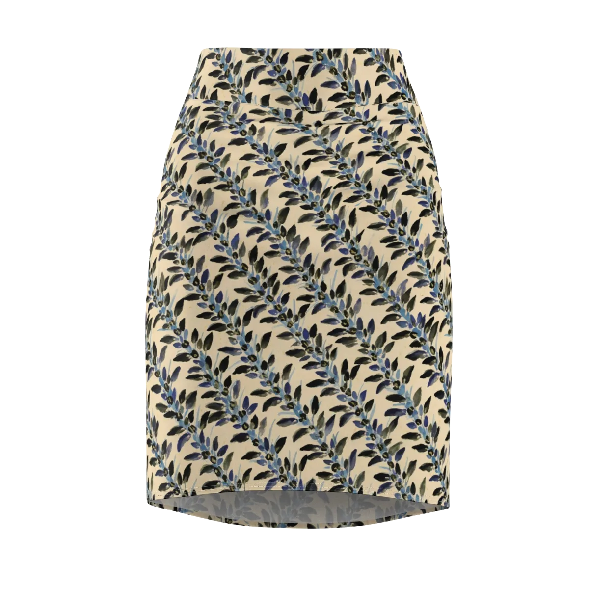 Indigo Sprig on Pencil Skirt — Front