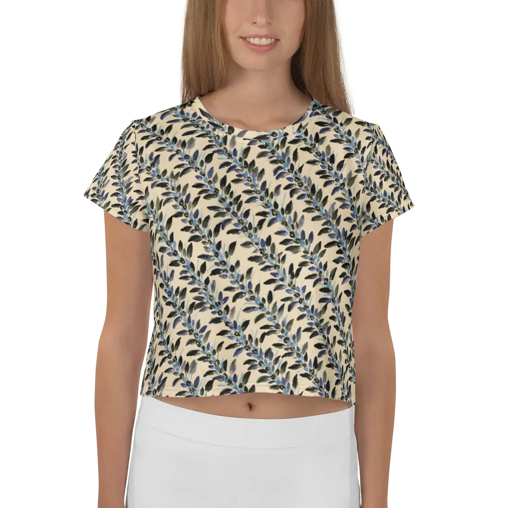 Indigo Sprig on Crop Tee — Front