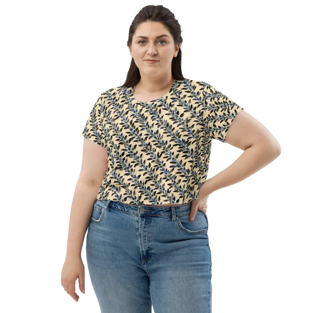 Indigo Sprig on Crop Tee — Front
