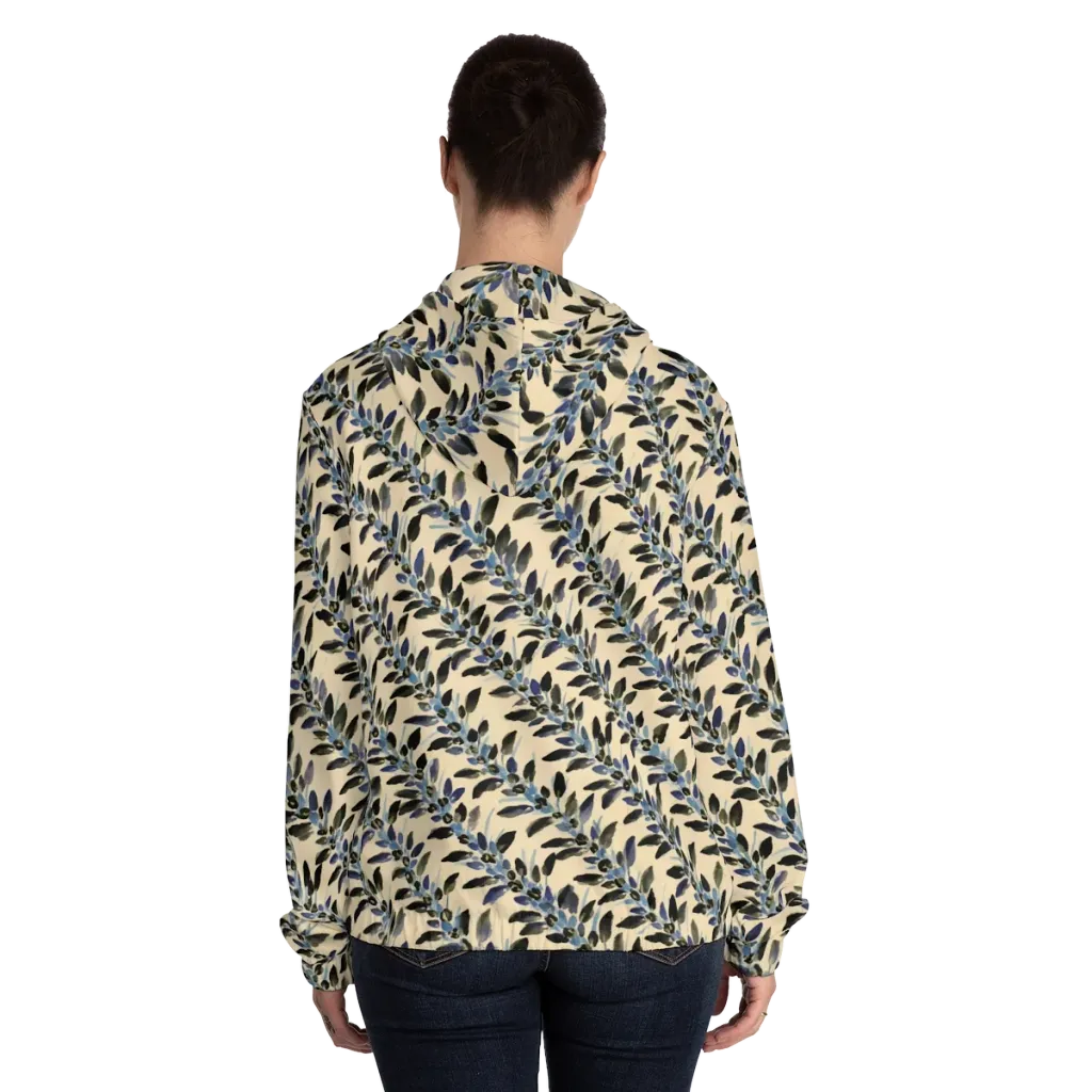 Indigo Sprig on Women's Full-Zip Hoodie — Back On Person