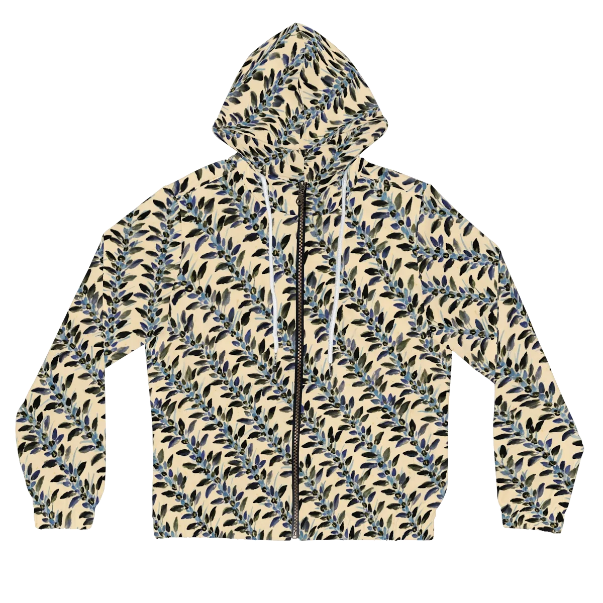 Indigo Sprig on Women's Full-Zip Hoodie — Front
