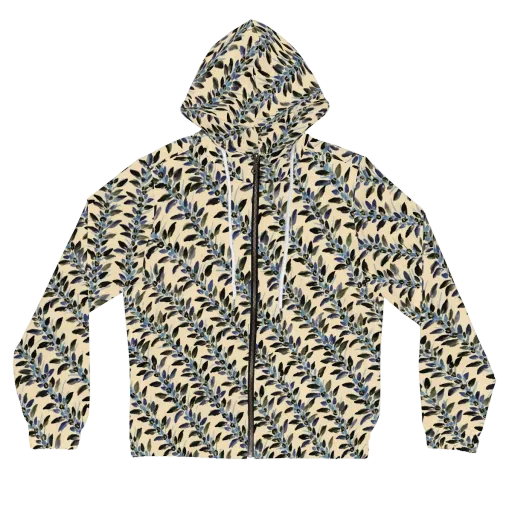 Indigo Sprig on a Women's Full-Zip Hoodie