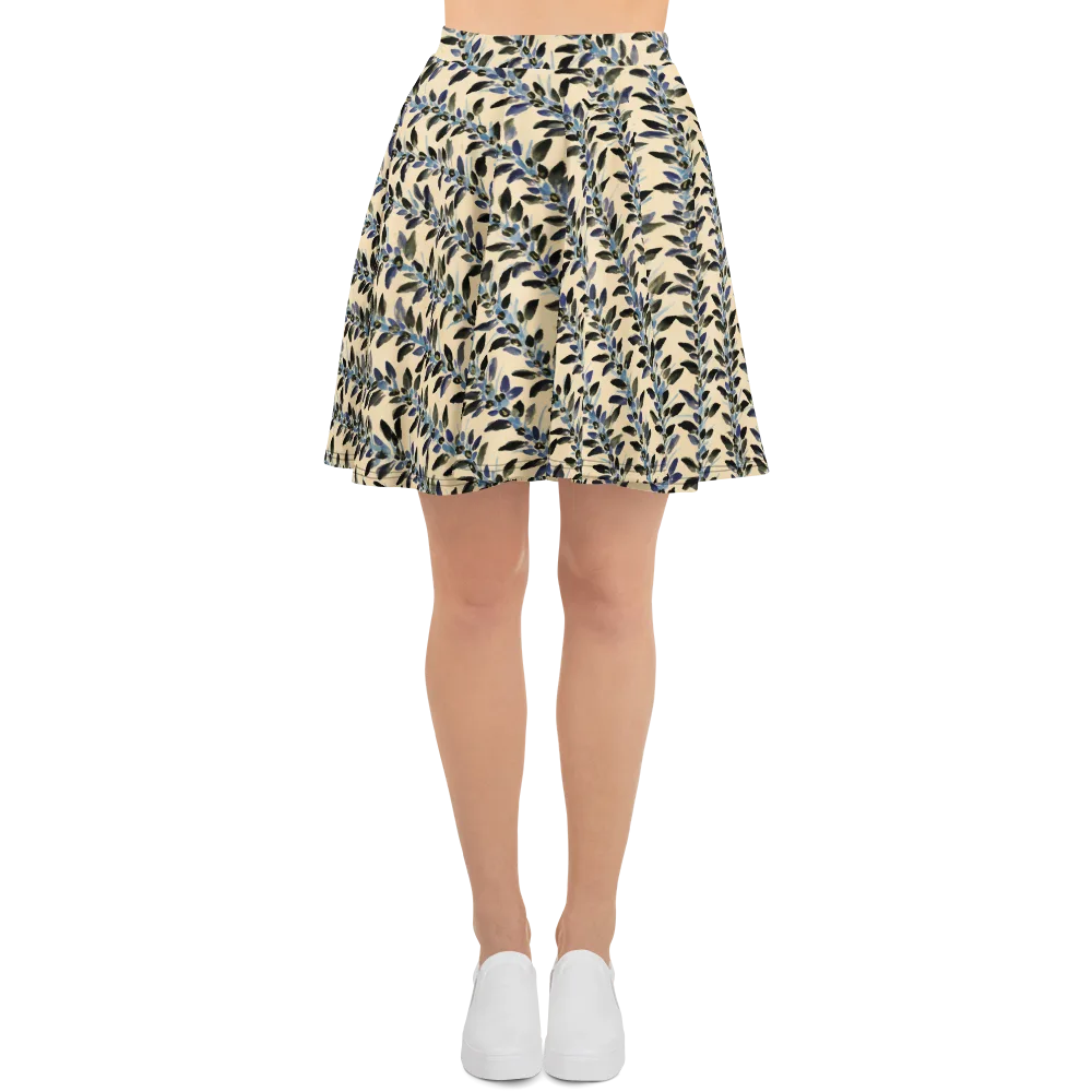 Indigo Sprig on Skater Skirt — Front