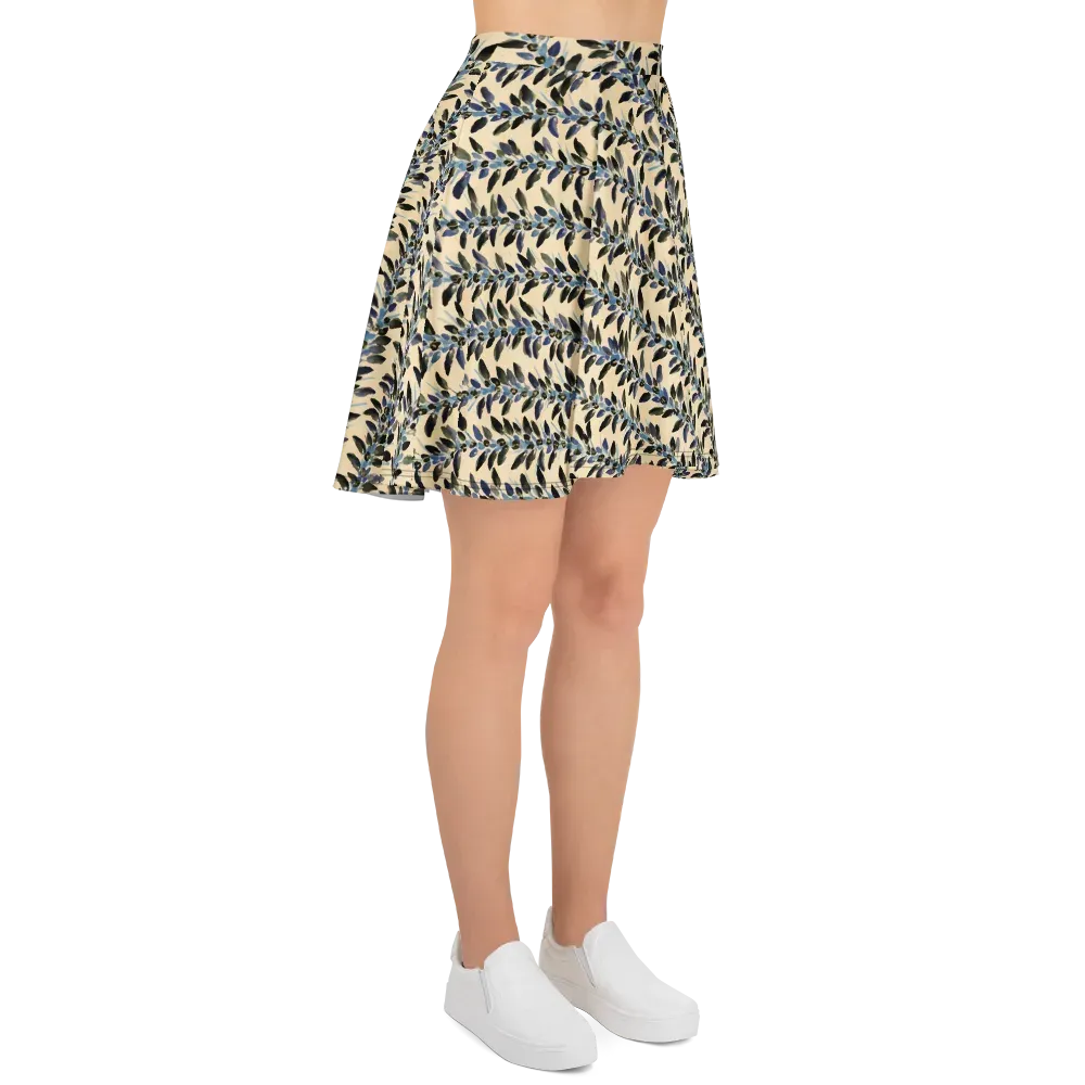 Indigo Sprig on Skater Skirt — Right