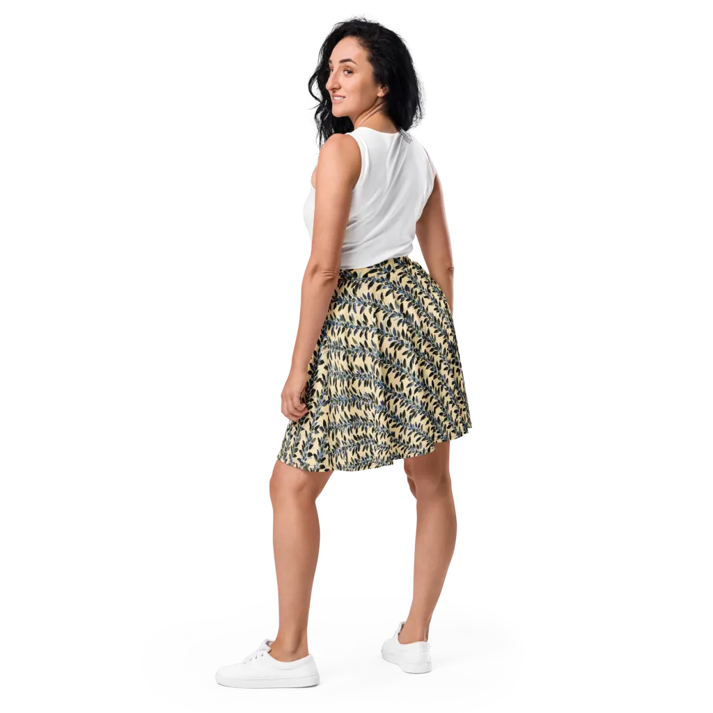 Indigo Sprig on Skater Skirt — Back