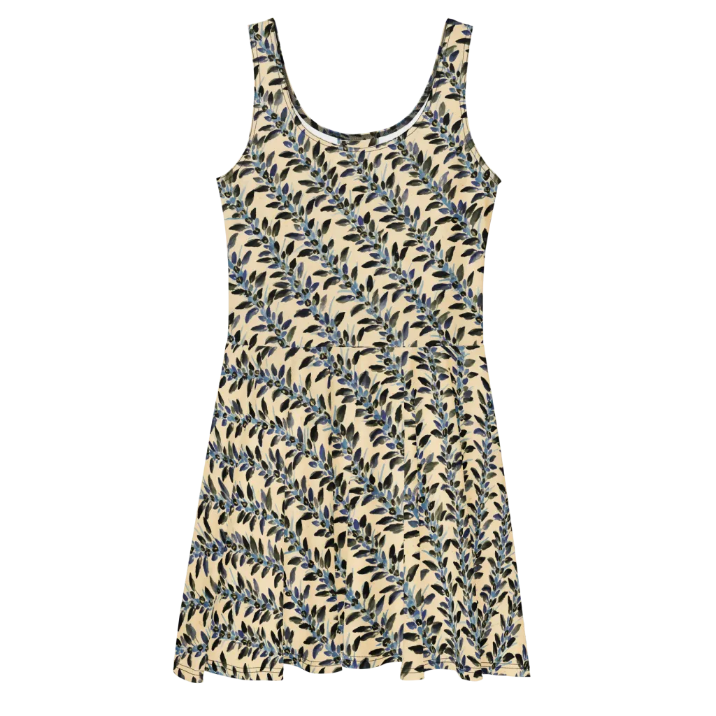 Indigo Sprig on Skater Dress — Front