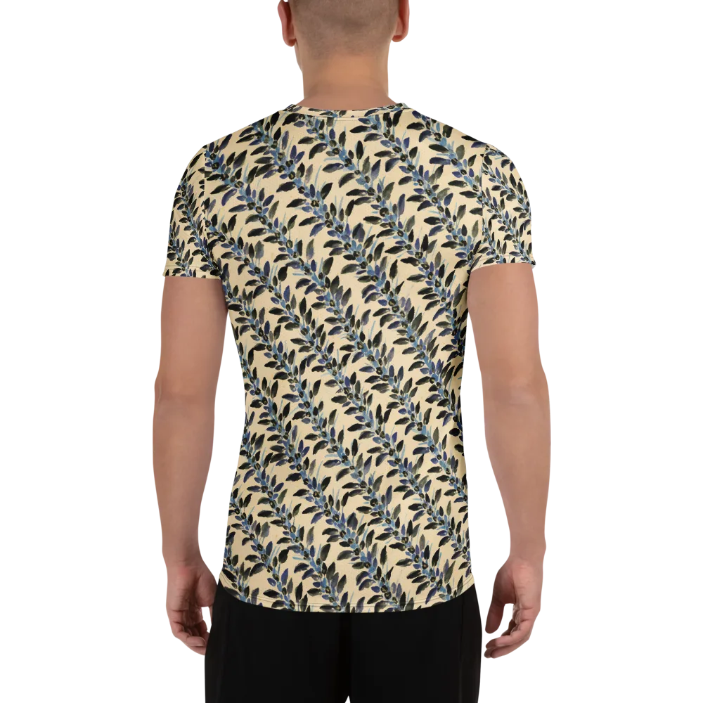 Indigo Sprig on Men's Athletic T-Shirt — Back