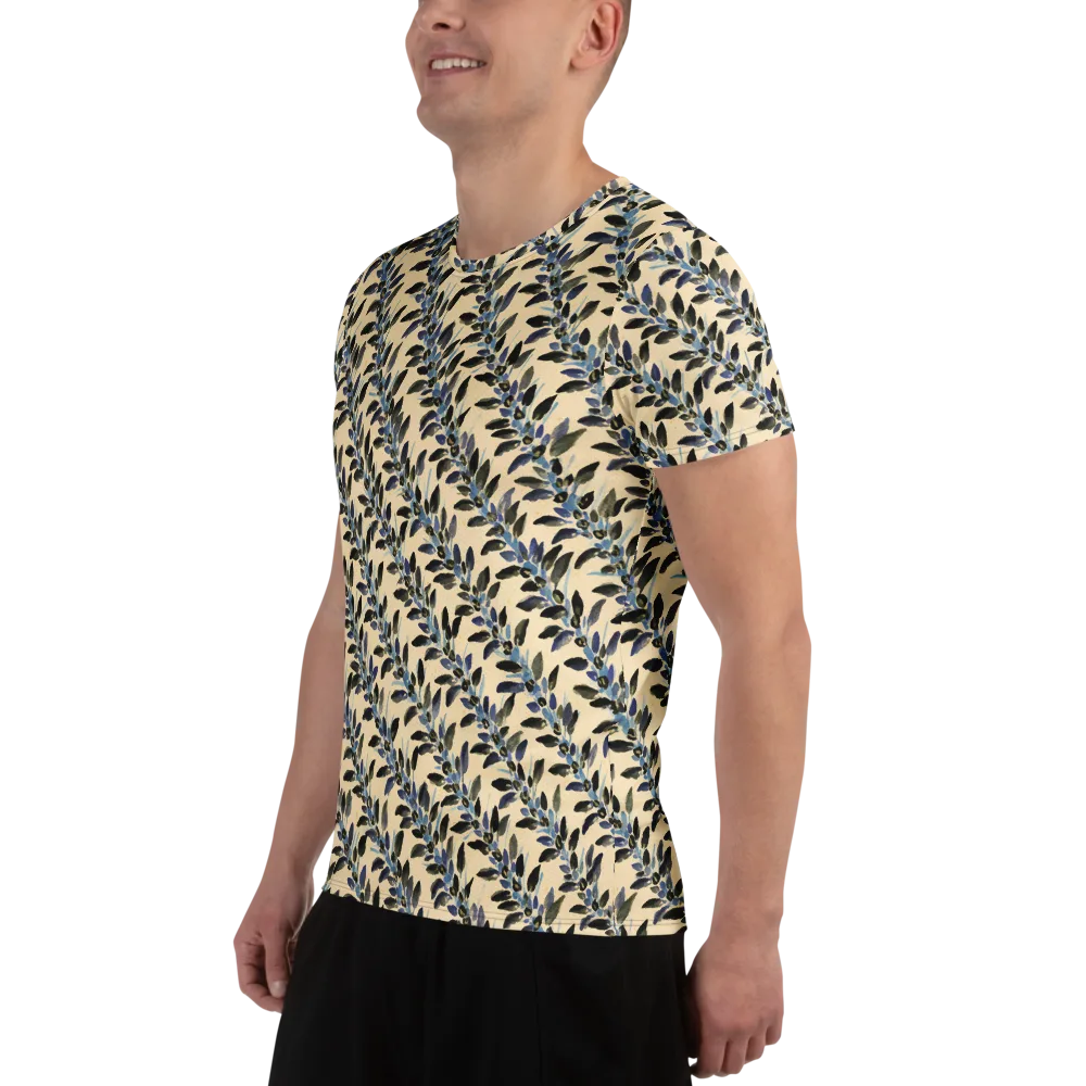 Indigo Sprig on Men's Athletic T-Shirt — Left