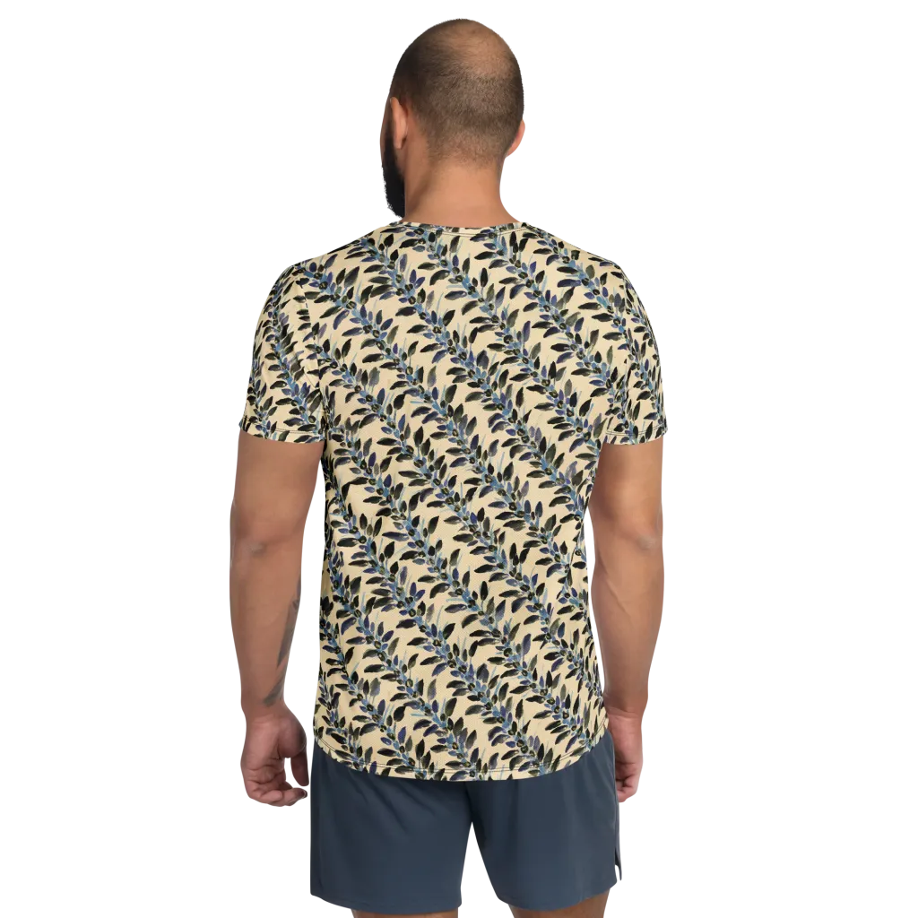 Indigo Sprig on Men's Athletic T-Shirt — Back