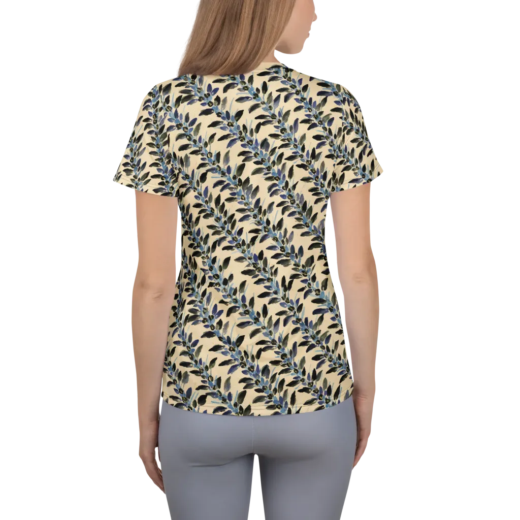Indigo Sprig on Women's Athletic T-Shirt — Back