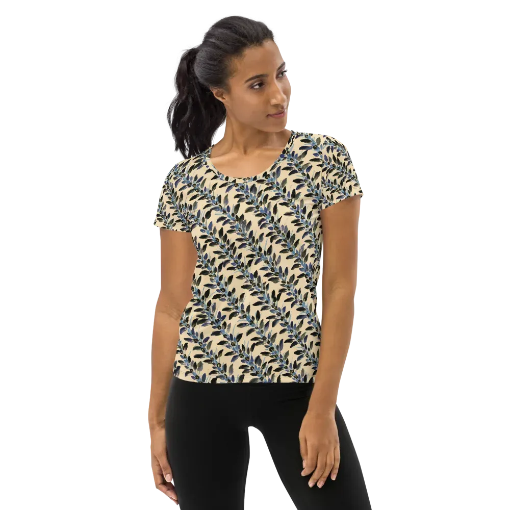 Indigo Sprig on Women's Athletic T-Shirt — Front