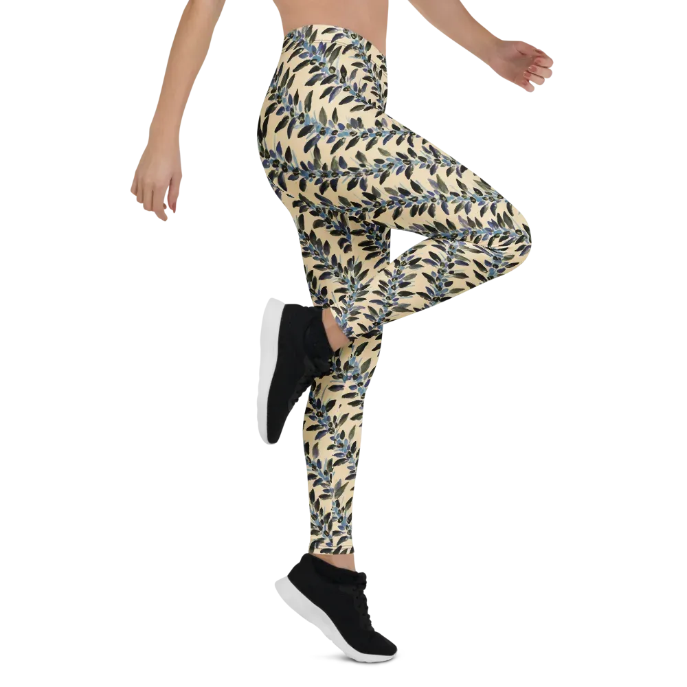 Indigo Sprig on Leggings — Right
