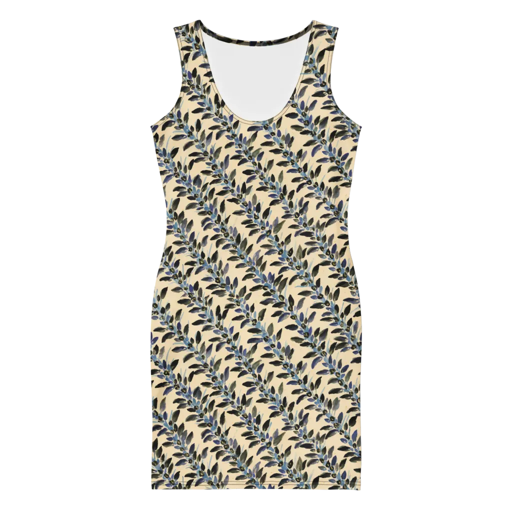 Indigo Sprig on Bodycon Dress — Front
